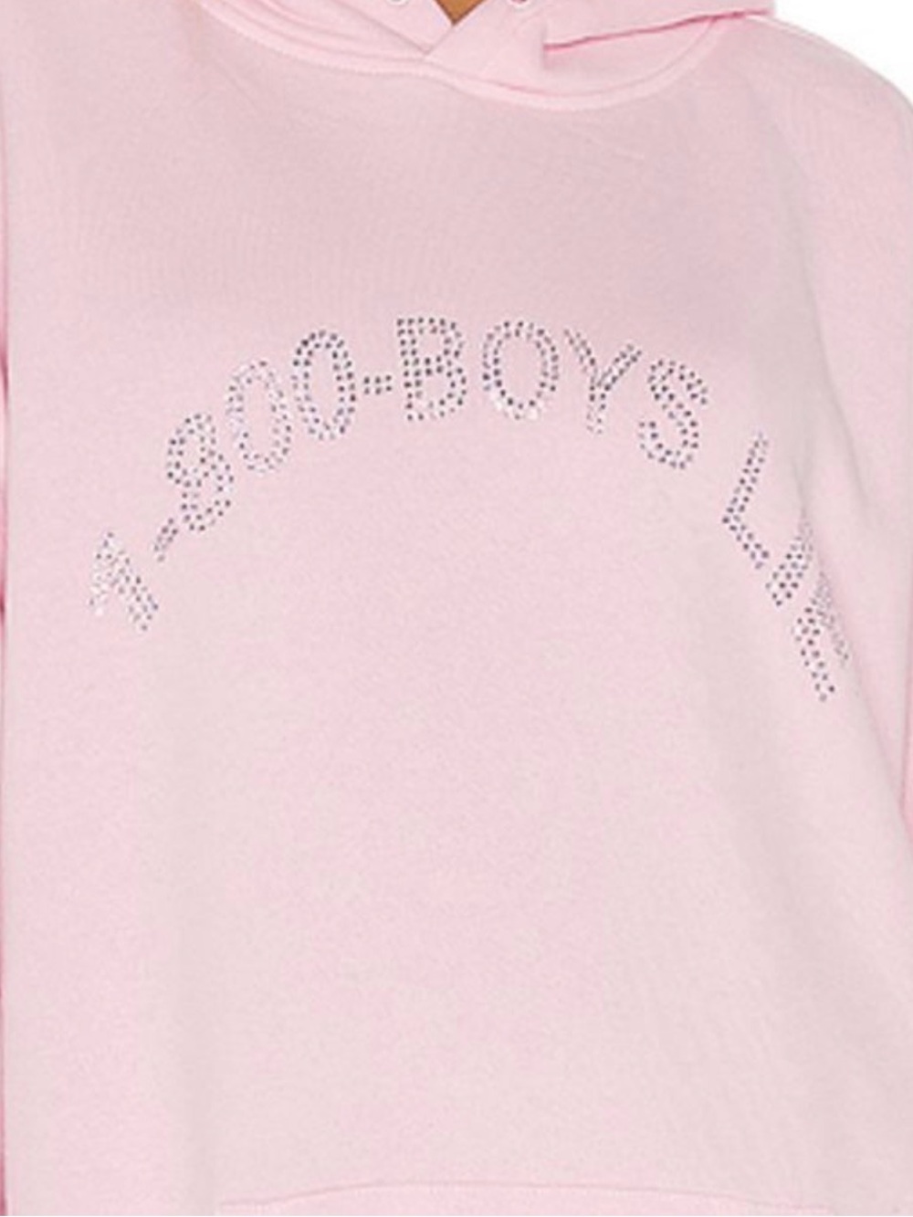 BOYS LIE HOODIE Pink Rhinestone